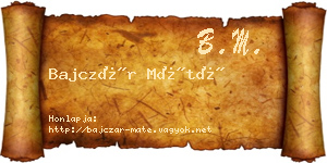 Bajczár Máté névjegykártya